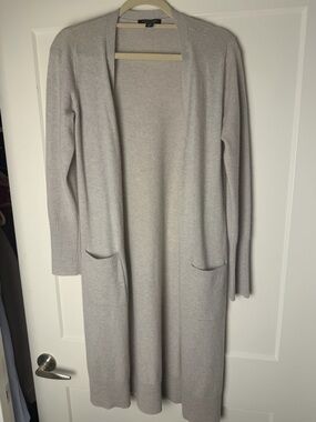 Saks Fifth Avenue Light Gray Cashmere Cardigan